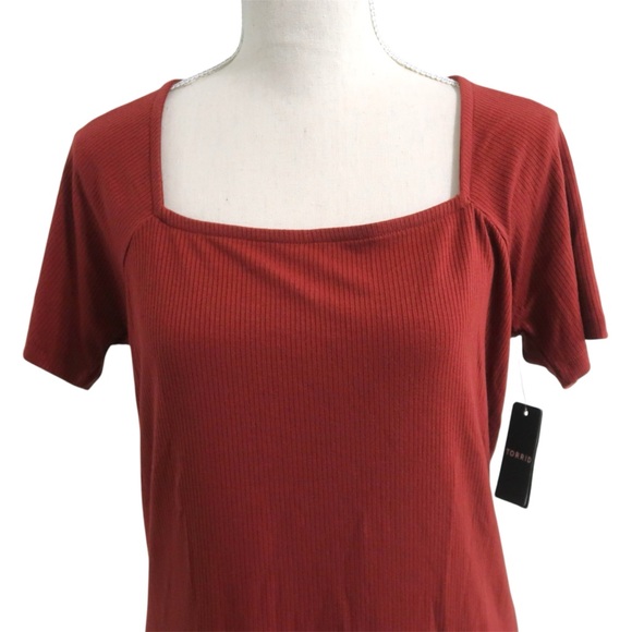 NWT Torrid Fitted Super Soft Rib Square Neck Top - Size: L (12) - Picture 3 of 8